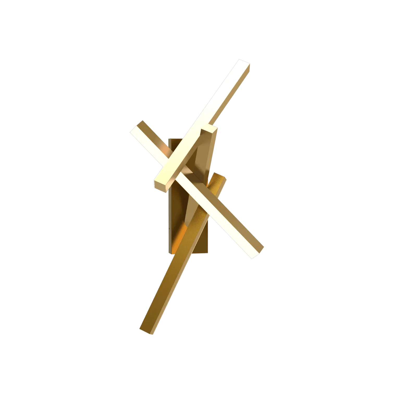Erratic Forms LED wall sconce in aged brass